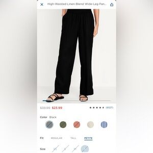 NWT - Old Navy High-Waisted Linen-Blend Wide-Leg Pants